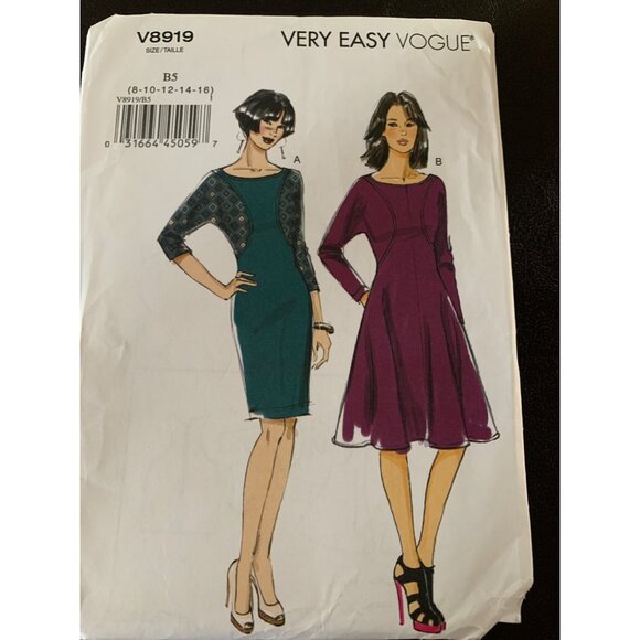 Vogue Misses Dress Sewing Pattern V8919 Sz 8 - 16 - Uncut - Picture 8 of 9
